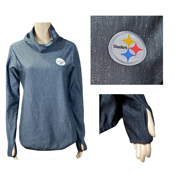 NFL Pittsburgh Steelers Women’s Speckled Pullover Stretch Activewear Top - Picture 3 of 7